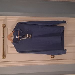 Mens 1/4 zip Level Wear/Vaquero County Club Medium Stellar Blue Pullover New Wit